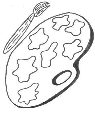 Paleta Para Pintar Con Pincel Para Colorear 4 Dibujo