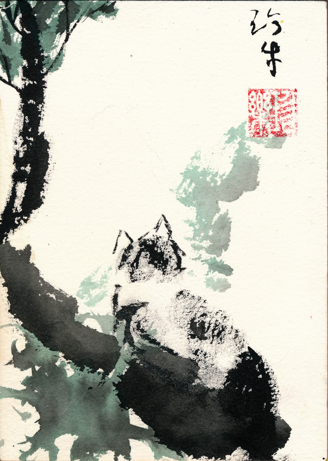 Sumi Cat Brush Painting