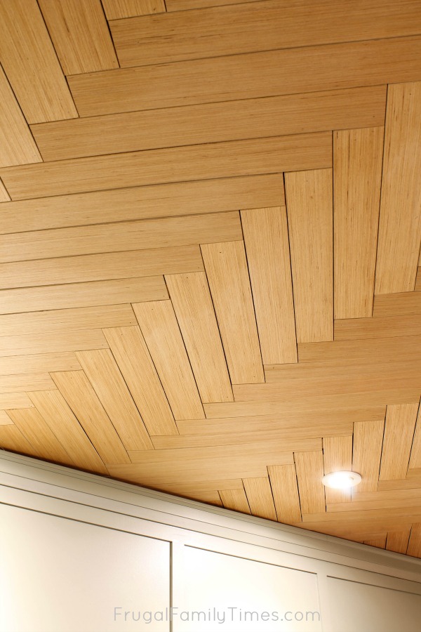 Wood Herringbone Ceiling A Diy Basement Ceiling Idea