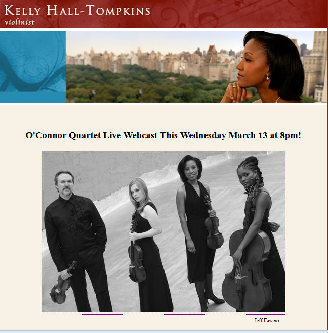 AfriClassical Violinist Kelly HallTompkins in O'Connor Quartet Live