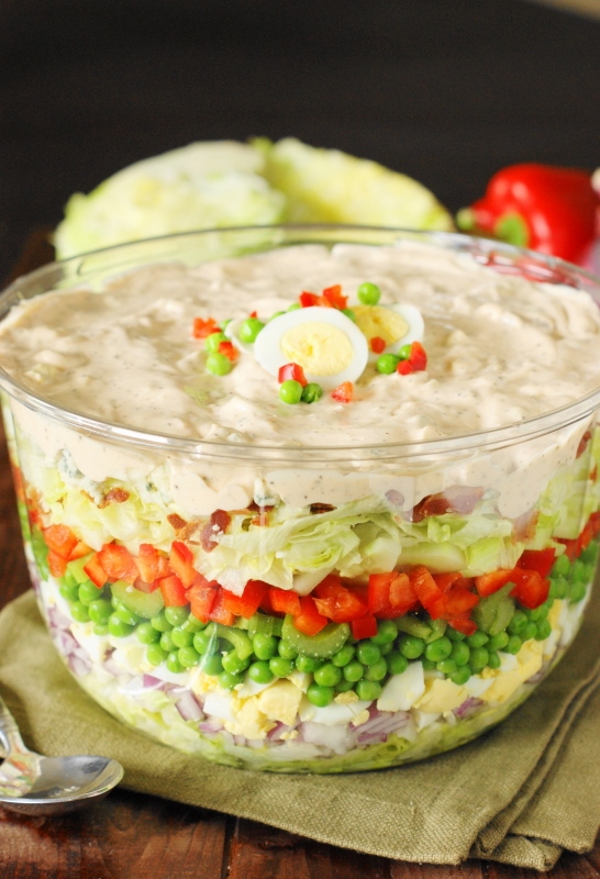 Make-Ahead Layered Picnic Salad | The Kitchen is My Playground