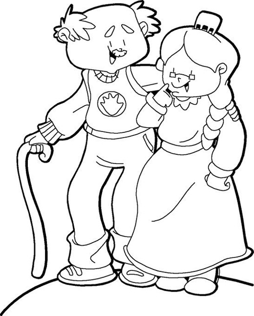 colorear adultos mayores