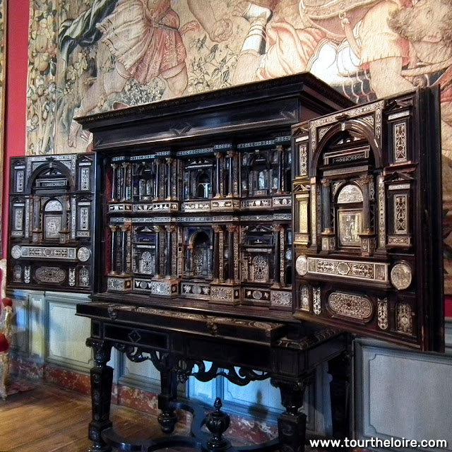 Italian table cabinet, Chateau of Ussé. Indre et Loire. France. Photo by Loire Valley Time Travel.