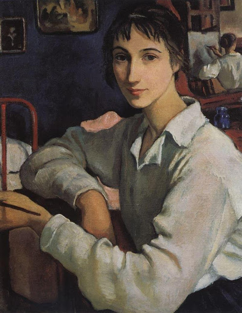 Серебрякова Зинаида Евгеньевна - Автопортрет в белой кофточке. 1922
