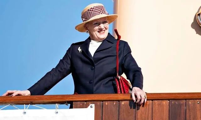 Queen Margrethe arrived at Hanstholm Harbor in Thisted and welcomed by Mayor Ulla Vestergaard