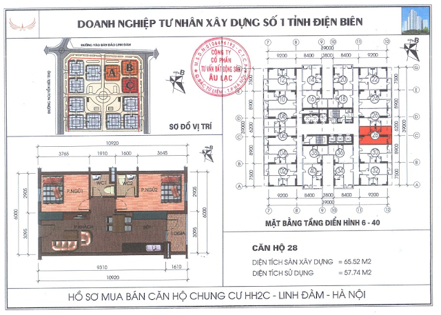 thiết kế căn hộ 28 HH2C Linh Đàm