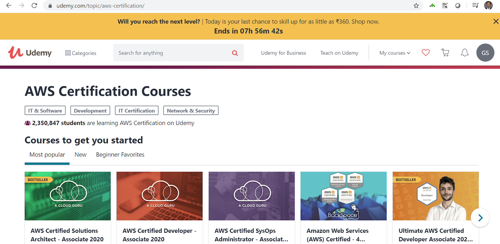 Ganesan Senthilvel Udemy AWS Certification