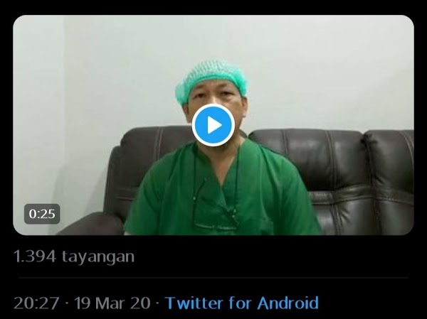 Viral Video Dokter di Makassar Kekurangan APD Tangani Pasien Corona