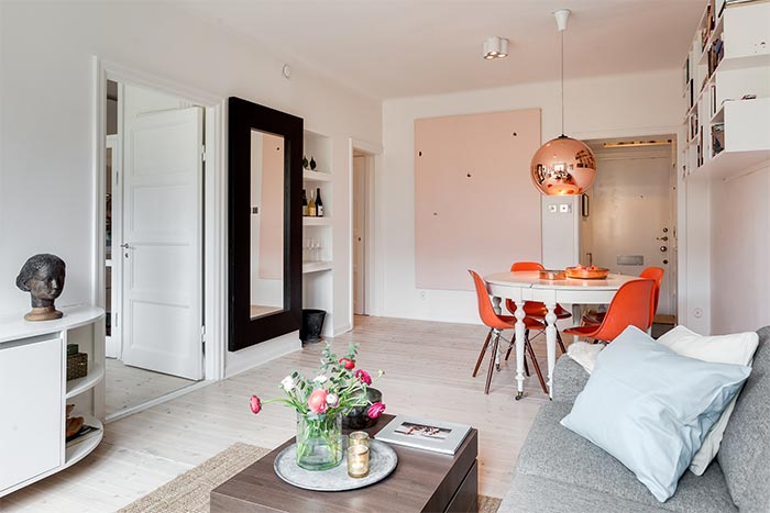 Salón comedor de estilo nórdico