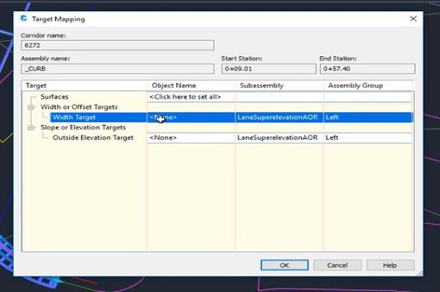 Target mapping in Autodesk Civil 3D