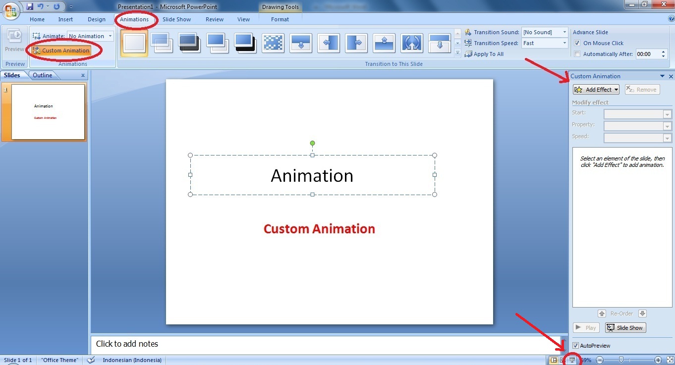 Cara Menampilkan Costum Animation Di Ms Power Point - belajar power point