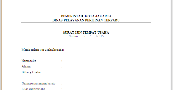 Apa Yang Dimaksud Dengan Surat Izin Tempat Usaha - Contoh Seputar Surat