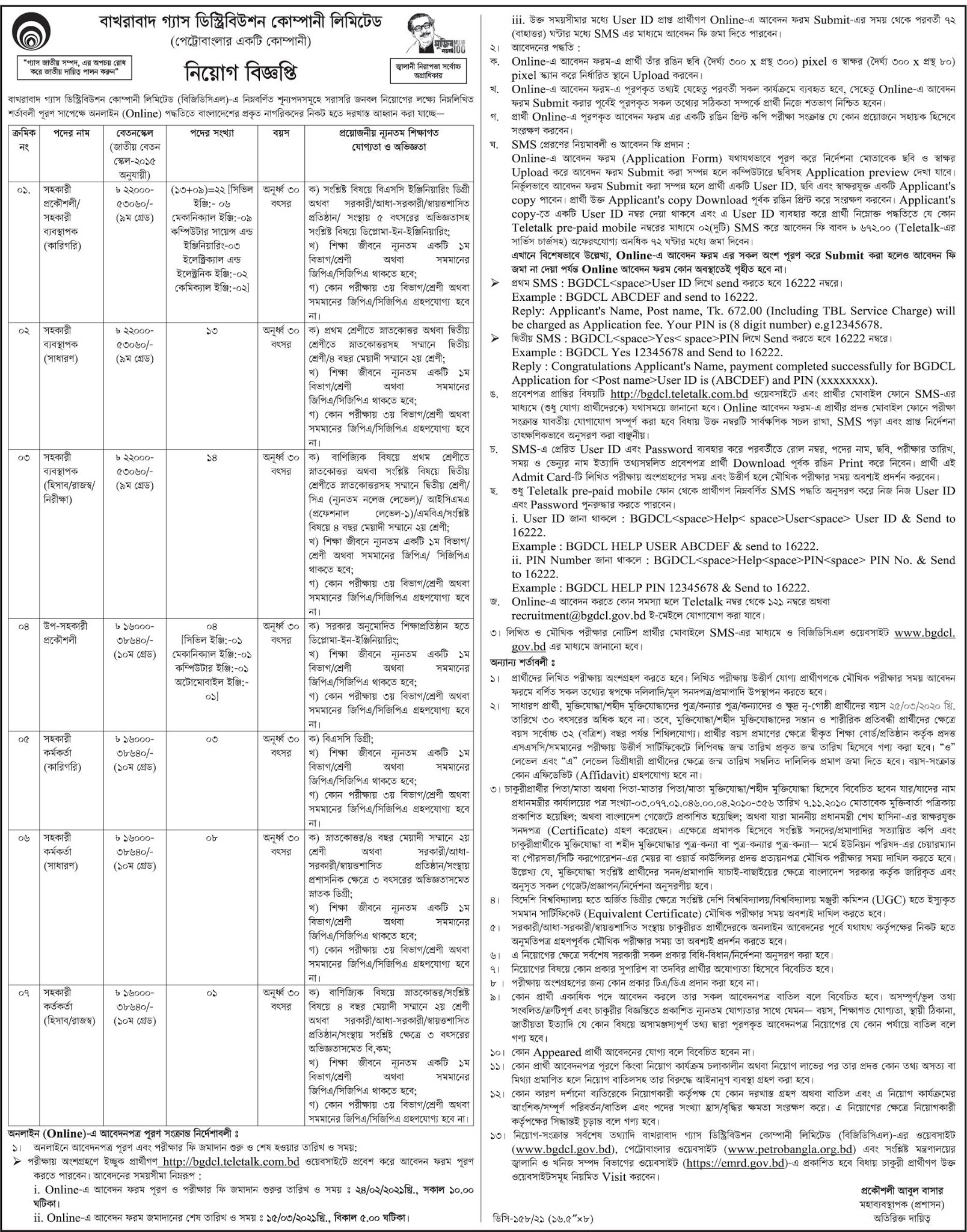 Petrobangla Job Circular