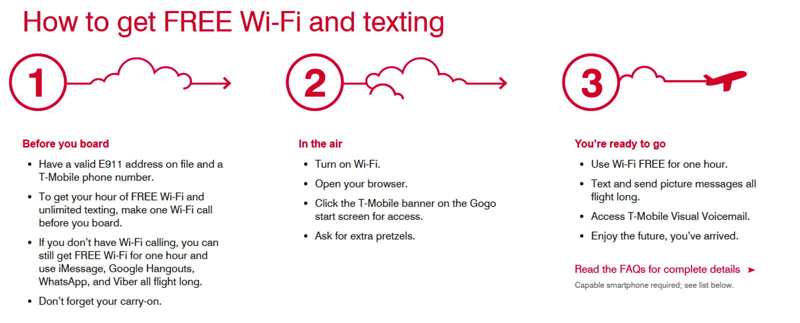 T Mobile Customers Will Receive Free Inflight Gogo Wi Fi Internet Program Details Click Image To Enlarge