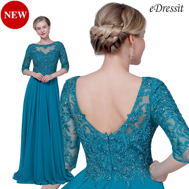 NEW PEACOCK BLUE FORMAL MOTHER OF THE BRIDE DRESS