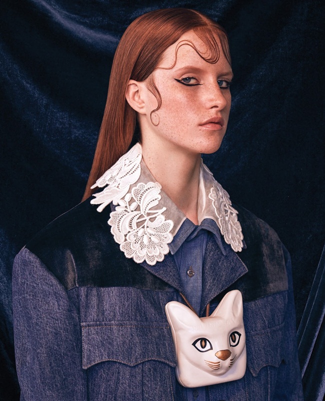 Flaunt Magazine FW 2016, Magdalena Jasek by Zoey Grossman Loewe 2016 AW RTW Cat Head Necklace