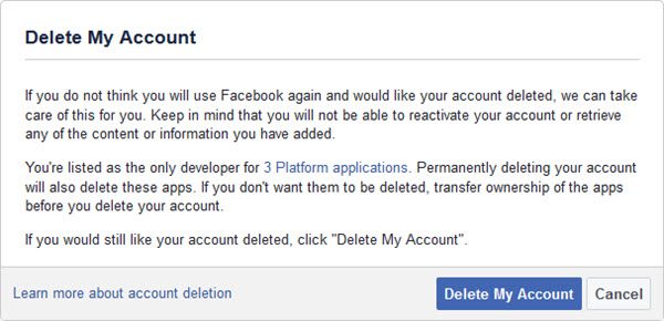 Eliminar cuenta de Facebook de forma permanente