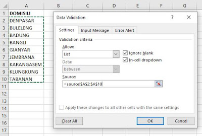 Cara Membuat Drop Down List di Excel