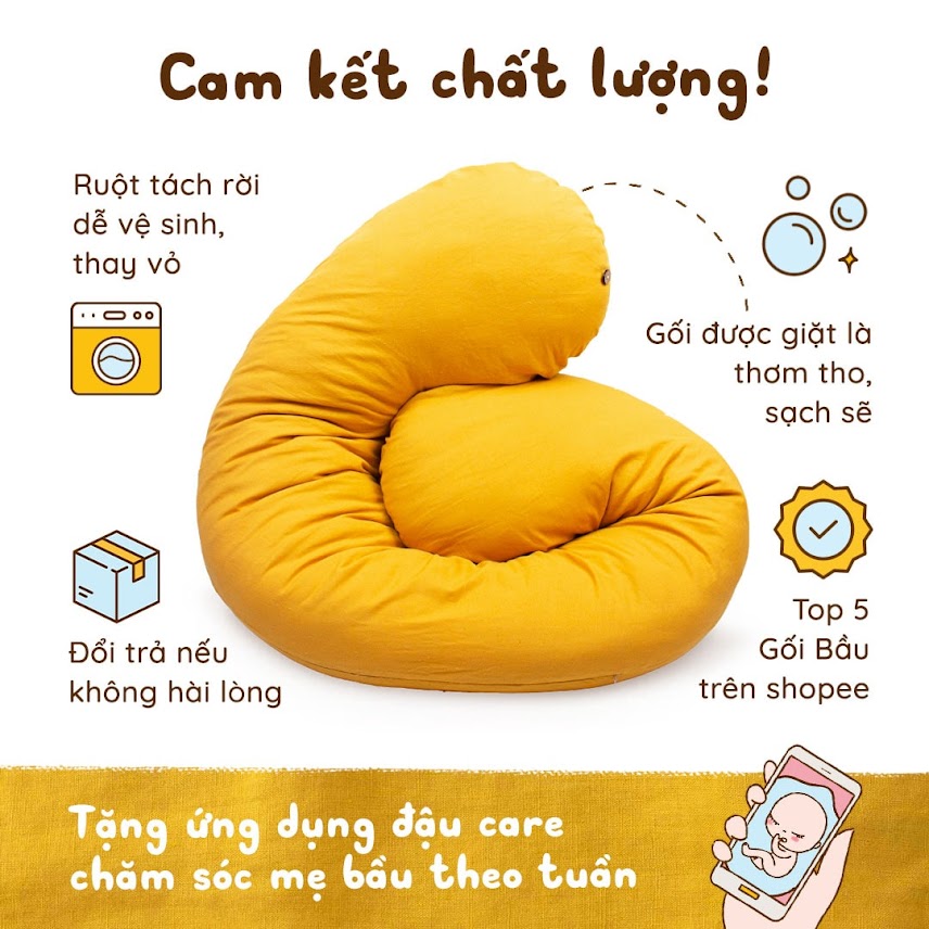 [A159] Gối bà bầu đa năng - Gối bầu dành cho cả mẹ và bé