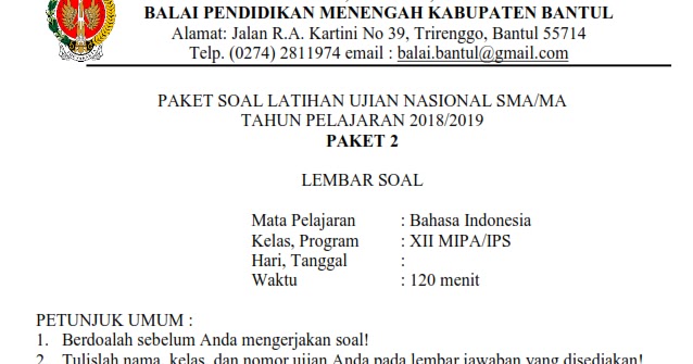 Kunci Jawaban Un 2015 Bahasa Indonesia