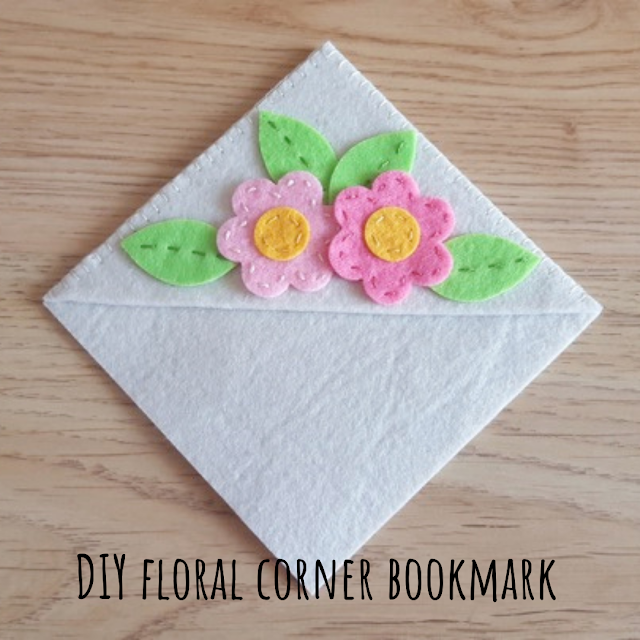 DIY floral corner bookmark