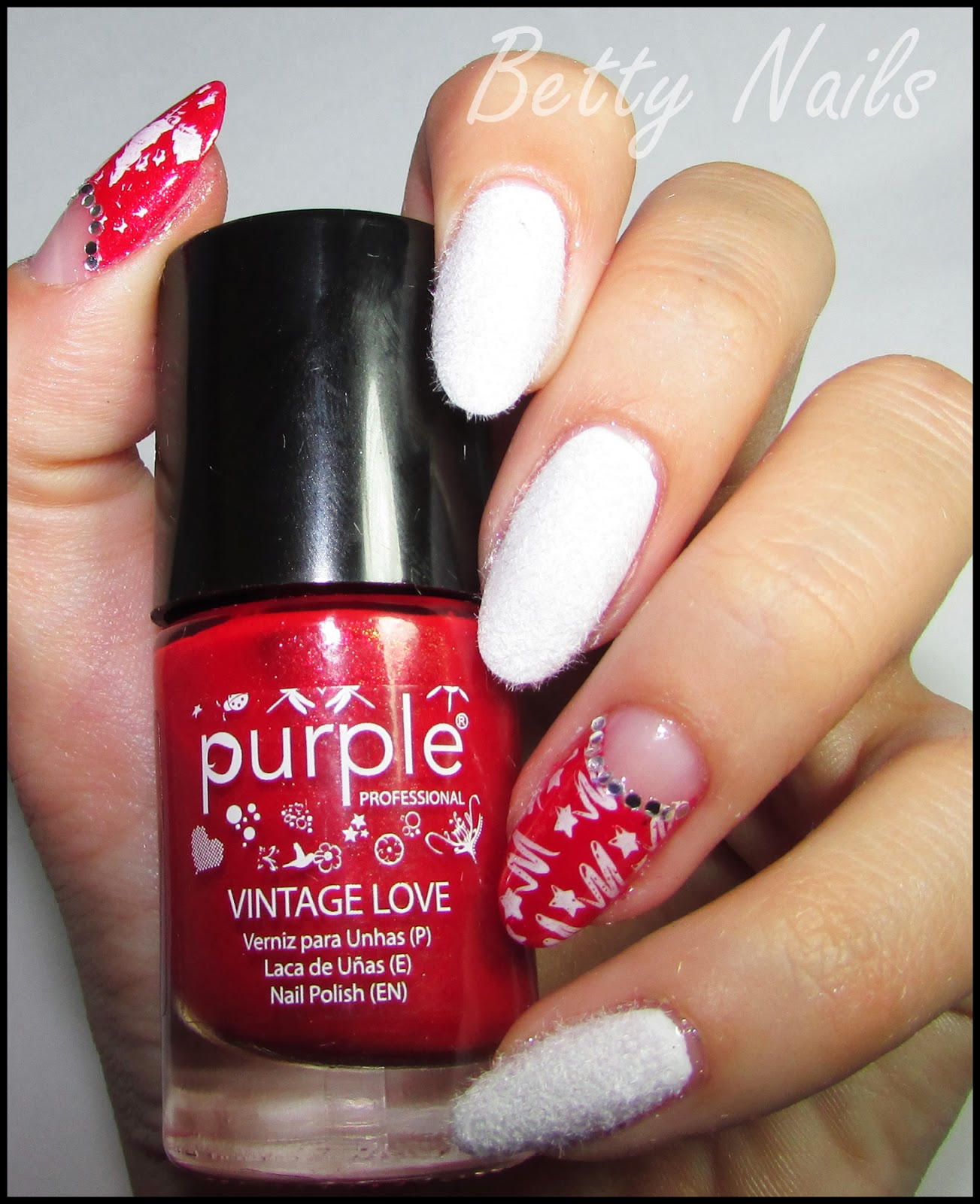 Betty Nails White Christmas Nailart 3 Purple Professional Burning