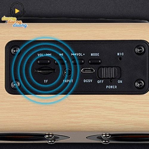 Loa bluetooth vỏ Gỗ W7 Thiết kế sang trọng âm thanh đỉnh cao bảo hành 6 tháng