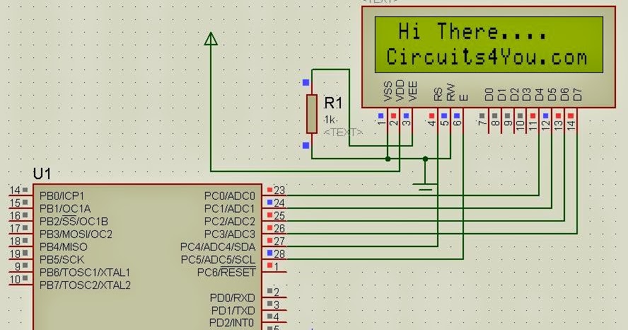 AtMega8 Interfacing with 16x2 LCD in 4-bit Mode ... pressure transmitter circuit diagram 