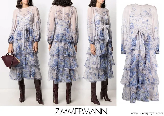 Princess Madeleine wore ZIMMERMANN Cornflower-print tiered dress