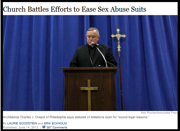 Catholic Church fights victims of abuse.