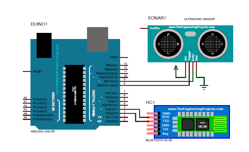 Arduino - HC-SR04 Ultrasonic Sensor Wiring