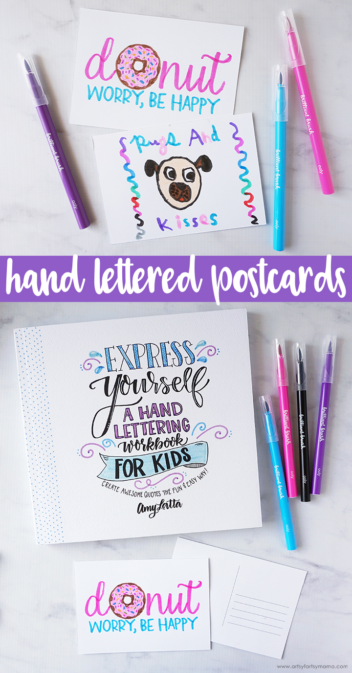 Hand Lettered Postcards with Free Printable Template
