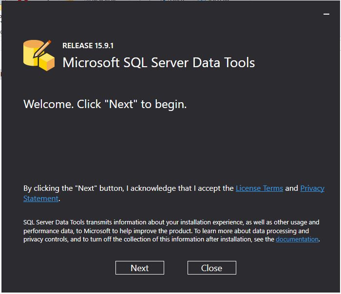 Install SQL Server Data tools for Visual Studio 2017 - Pubudu Dewagama