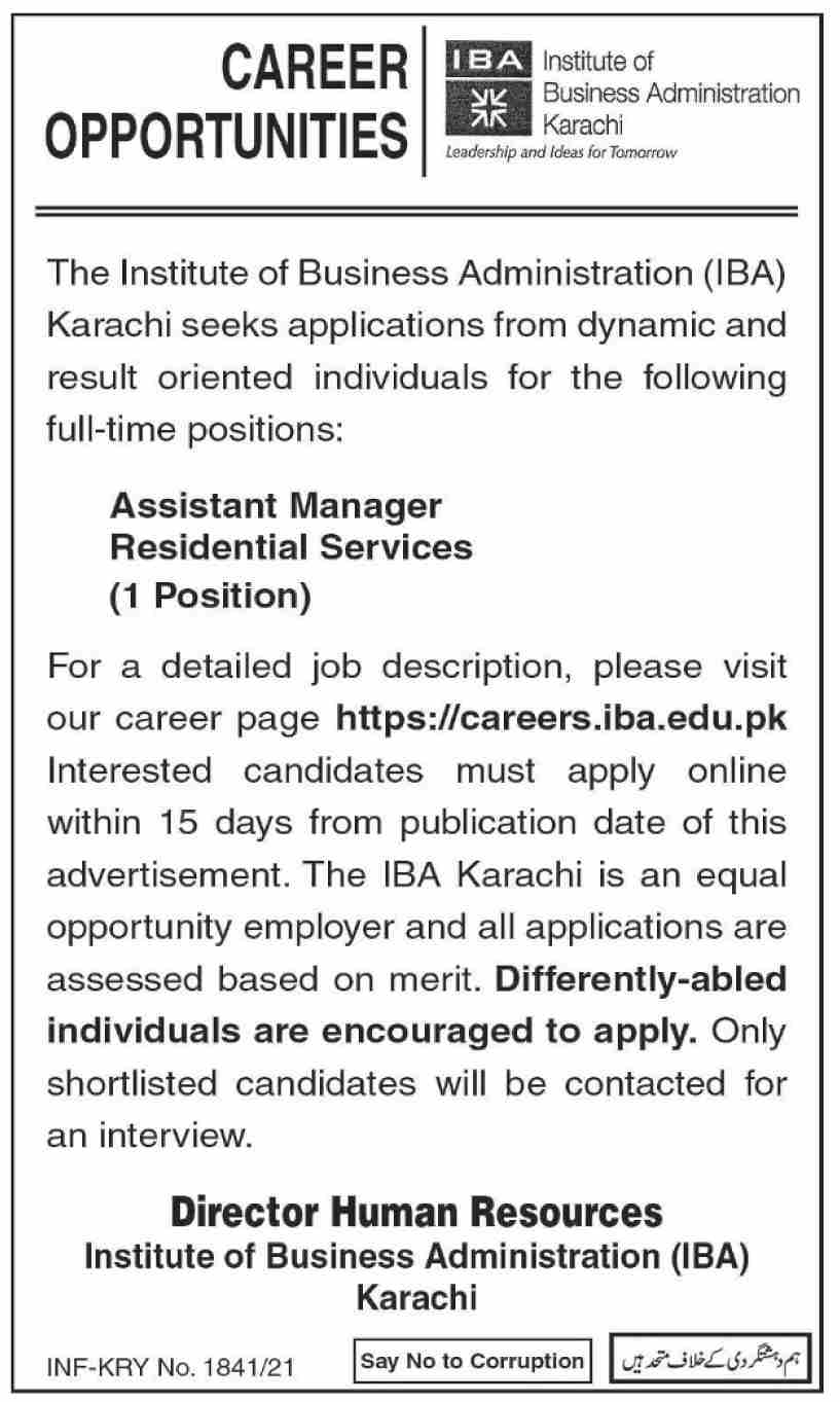 Institute of Business Administration (IBA) Jobs 2021 in Pakistan Institute of Business Administration (IBA) Jobs 2021 in Pakistan