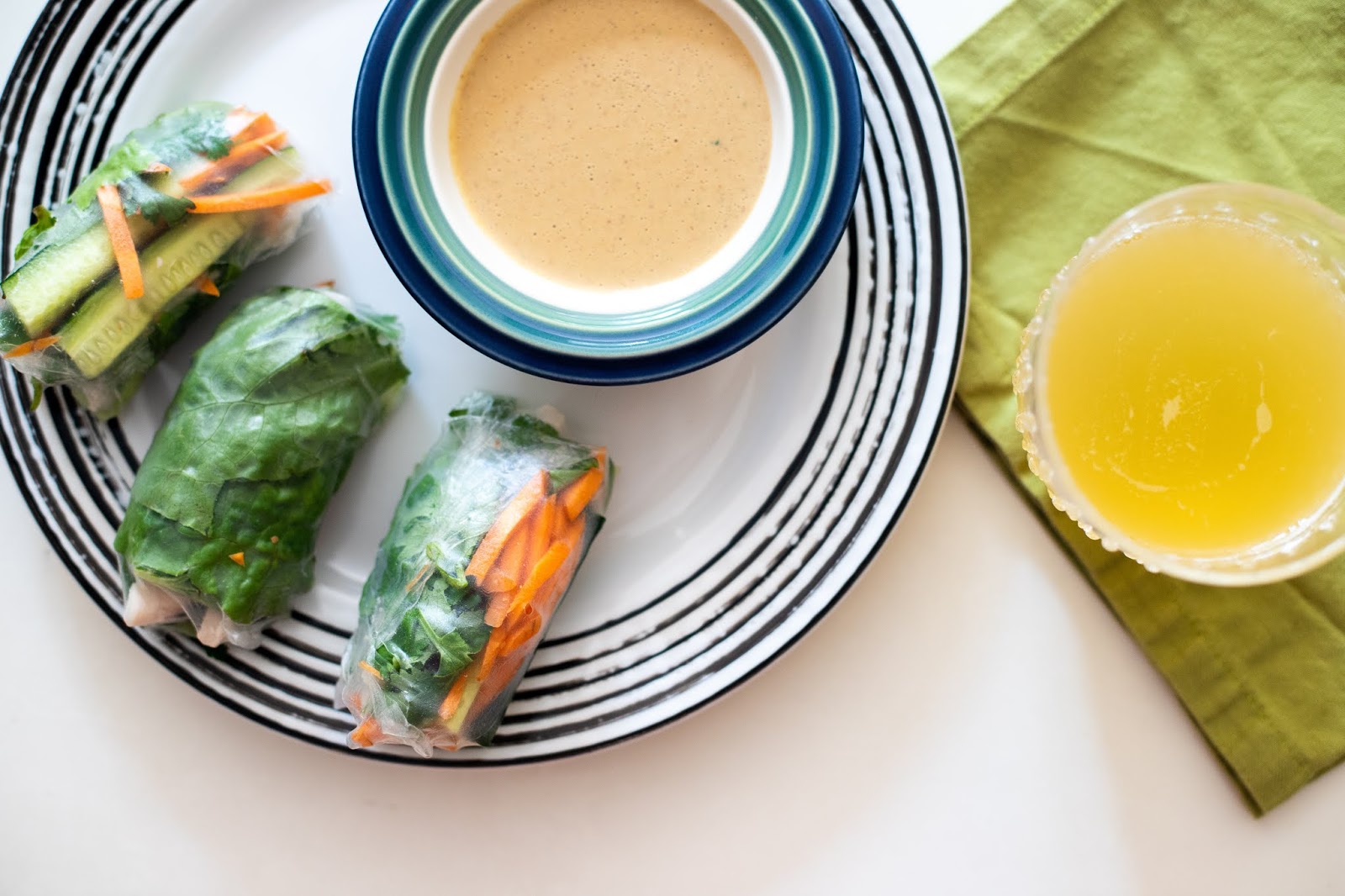 Vietnamese Spring Rolls with Spicy Peanut Sauce