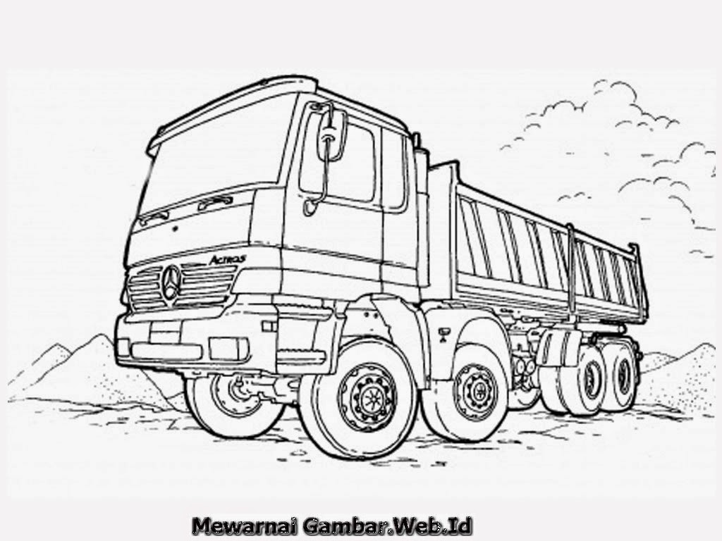 Mewarnai Gambar Truk - Mewarnai Gambar