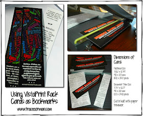 Vistaprint rack cards as bookmarks www.traceeorman.com