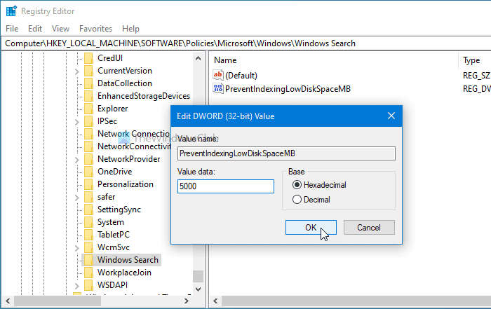 Come interrompere l'indicizzazione della ricerca di Windows quando lo spazio di archiviazione è insufficiente