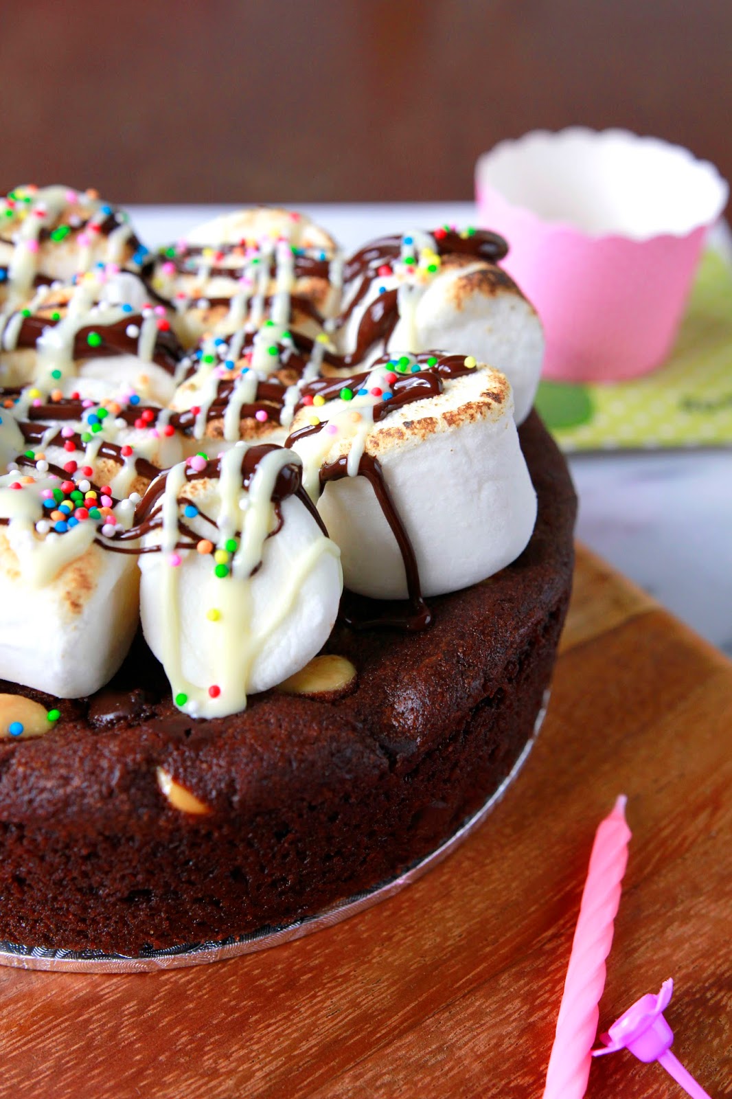 In Cookie Haven Triple Chocolate S'mores Cookie Cake