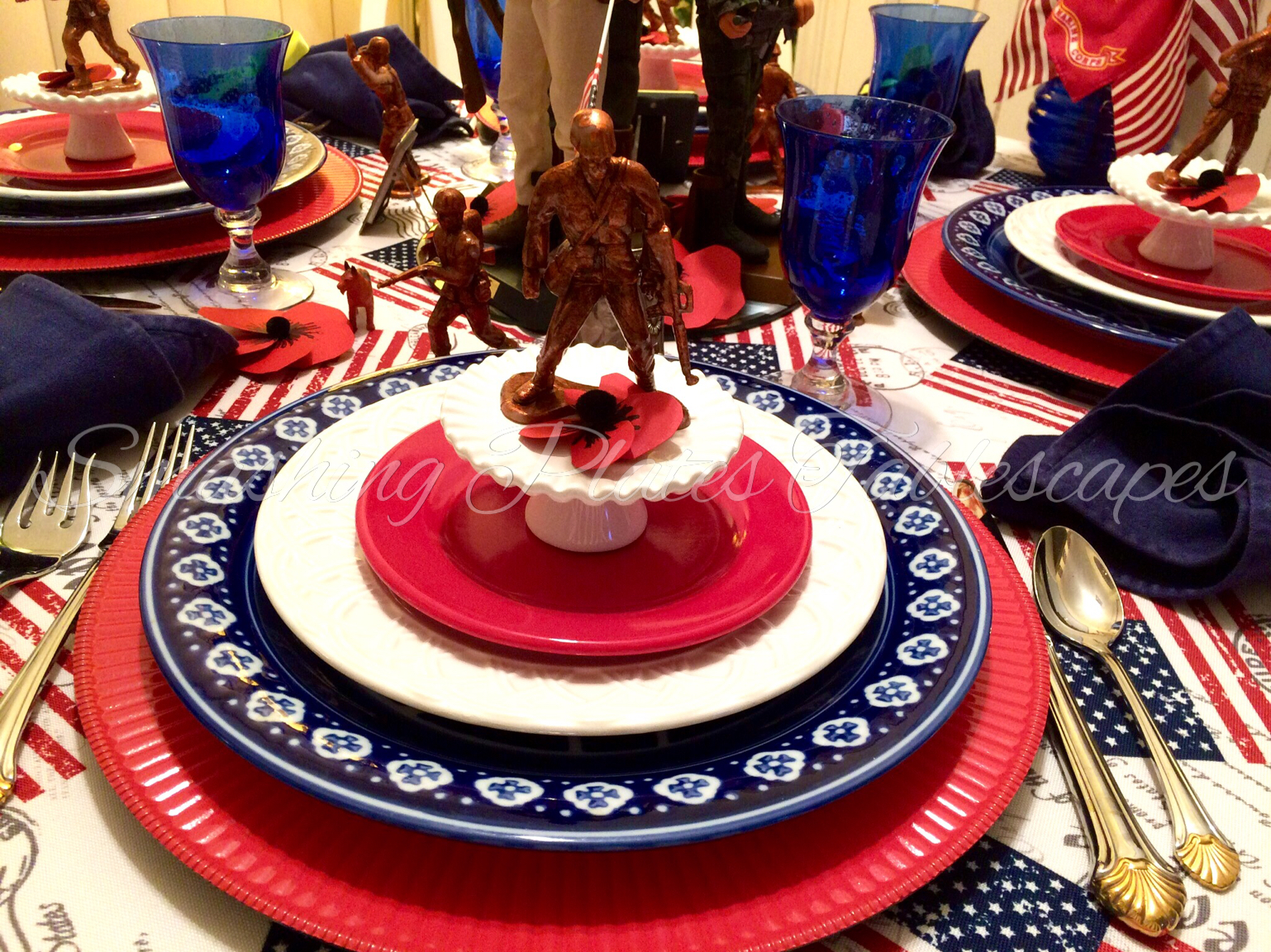 Smashing Plates Tablescapes Veterans Day Tablescape