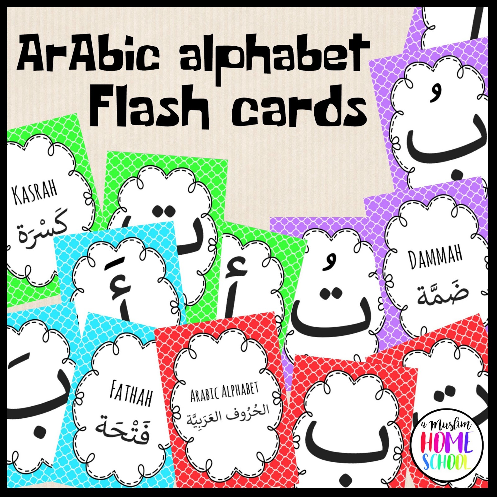 A Muslim Homeschool Printable Arabic Alphabet Flashcard Posters