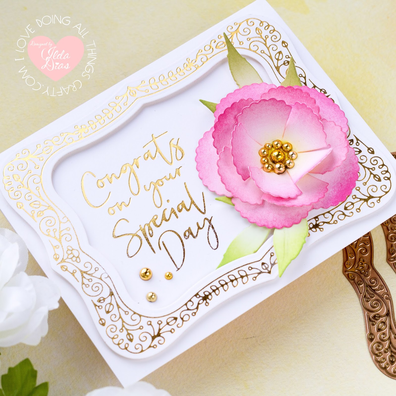 I Love Doing All Things Crafty Illustrative Floral Wedding Cards Spellbinders Gom July 2020
