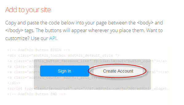 create addthis account