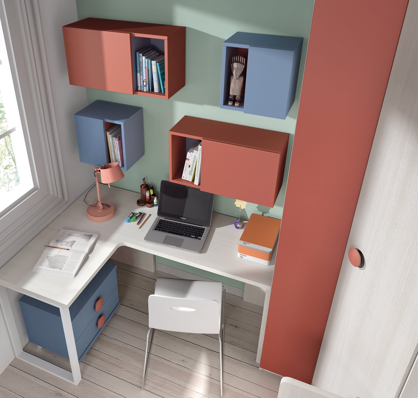 Muebles Anea: DIFERENTES ESCRITORIOS EN UN DORMITORIO JUVENIL
