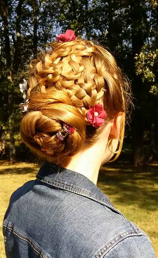 Braids Hairstyles For Super Long Hair Faux Basket Weave Updo