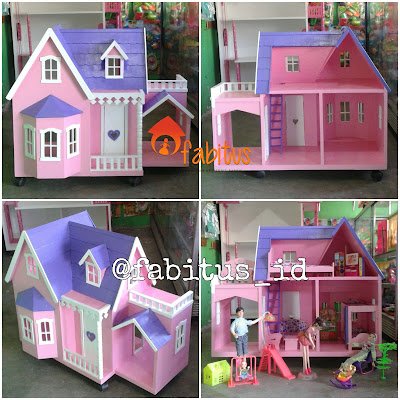 Rumah Boneka Barbie Villa Garasi Kanopi