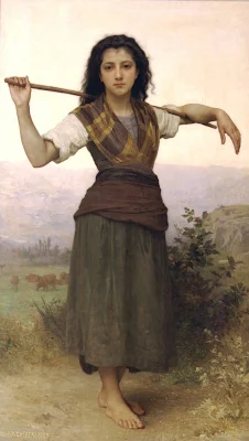 The Shepherdess painting William Adolphe Bouguereau