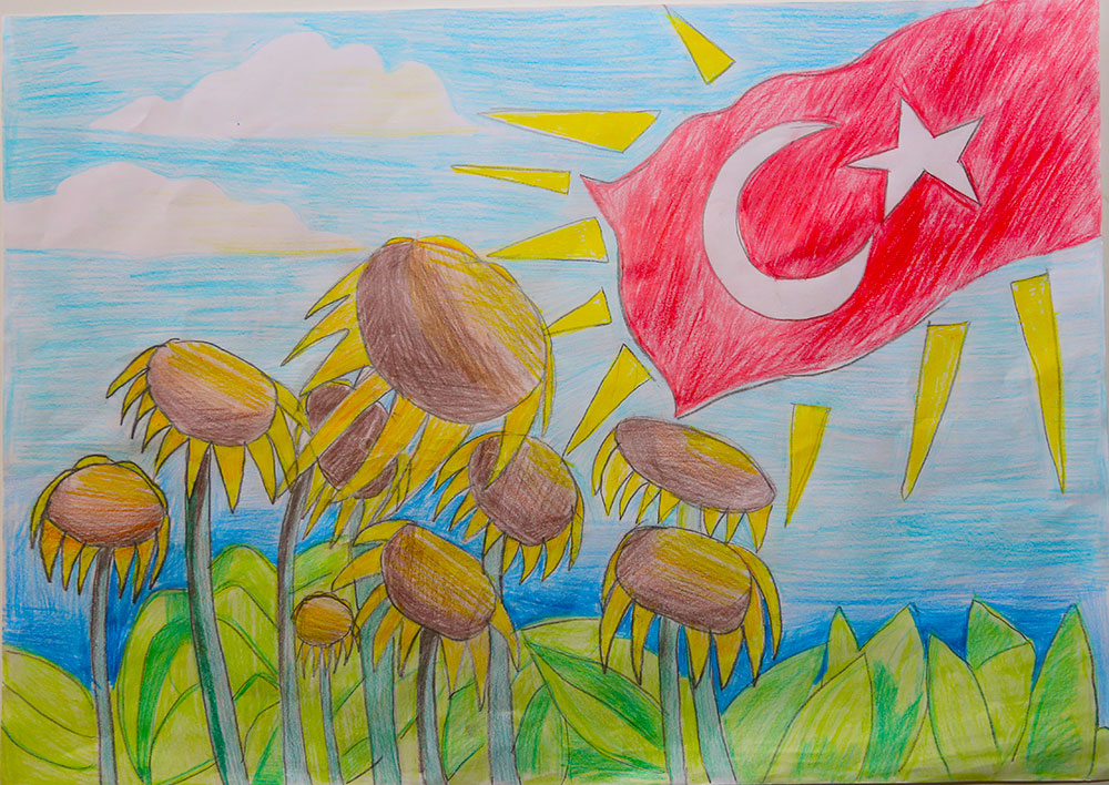 turk bayragi resimi cizme yarismasindaki gorseller 4