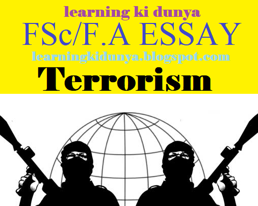 Terrorism essay by learning ki dunya