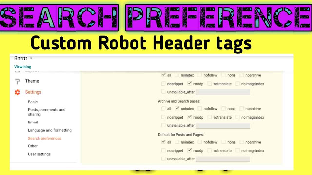 Custom Robot header tags for blog Custom Robot header tags for blog